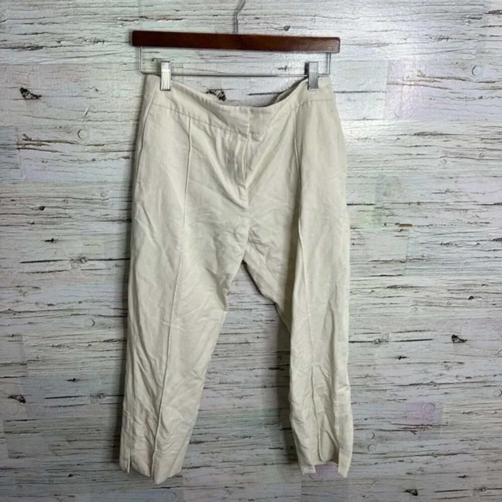 Halston heritage cream tan pants trousers size 4